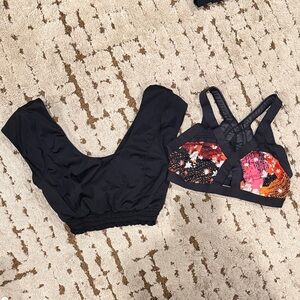 FP Bundle! Black Sports Crop Top and Multicolor Strappy Sports Bra